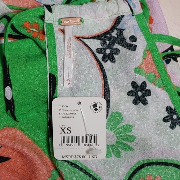 Free People Multicolor Floral Camisole. Worn Once. Good Condition. - Picture 12 of 16